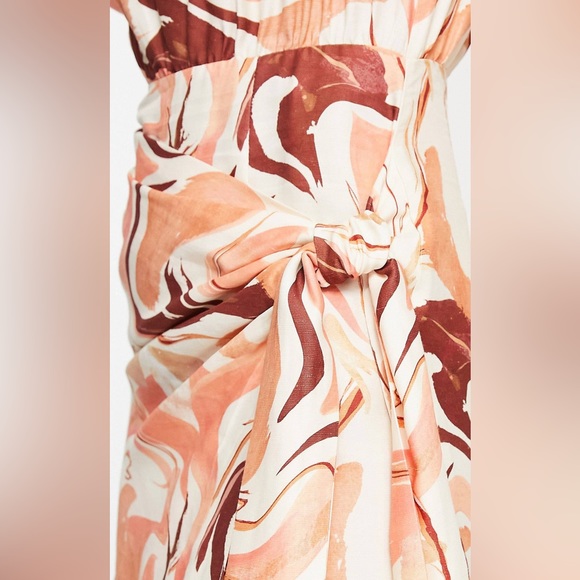 ASOS long sleeve maxi dress with wrap skirt in abstract print - Picture 3 of 5